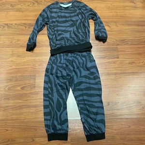 Toddler girl zebra black lounge set